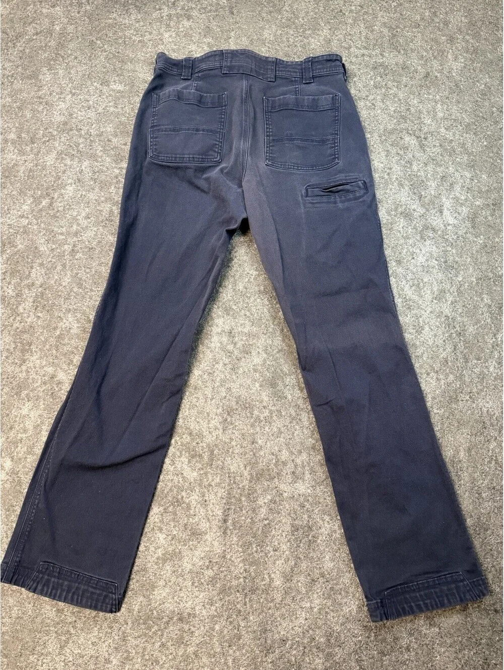 Duluth Trading Flex Fire Hose Pants Mens 32x32 Navy Work Utility Stretch Canvas